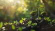 © Badass Prodigy - A balance scale with moss on each side, symbolizing nature and environmental harmony among young plants.