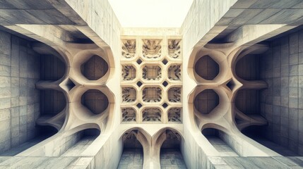 Poster - Abstract architectural structure showcasing intricate patterns and geometric designs.