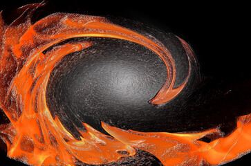 Poster - Abstract background obtained in a graphic editor from a photo of fire.