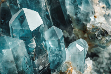 aquamarine gem crystal quartz mineral geological background