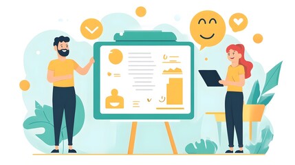 Poster - Business Presentation with Charts  Graphs  and Data Visualization