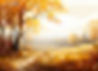 Wall Mural - Abstract backdrop with autumn forest