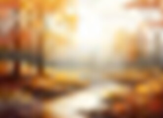 Wall Mural - Abstract backdrop with autumn forest