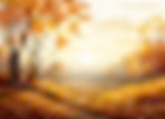 Wall Mural - Abstract backdrop with autumn forest