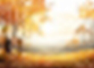 Wall Mural - Abstract backdrop with autumn forest