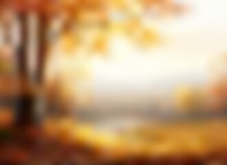 Wall Mural - Abstract backdrop with autumn forest