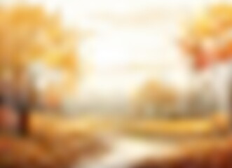 Wall Mural - Abstract backdrop with autumn forest