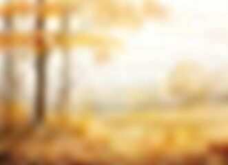 Wall Mural - Abstract backdrop with autumn forest