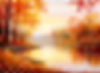 Wall Mural - Abstract backdrop with autumn forest