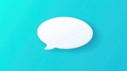Poster - A clean white speech bubble against a vibrant blue backdrop, perfect for highlighting communication and dialogue concepts