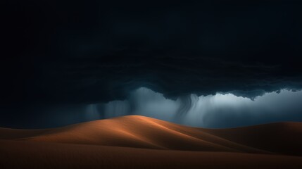 Wall Mural - stormy sky with a dark cloud and a bright lightening bolt. scene is intense and dramatic