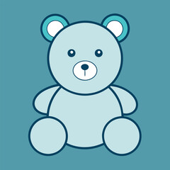 Baby teddy bear toy object newborn template line vector design