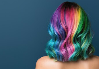 Sticker - Vibrant multicolored hairstyle