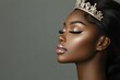 © Neda Asyasi - Side view of a very beautiful black woman wearing a tiara, beauty pageant concept