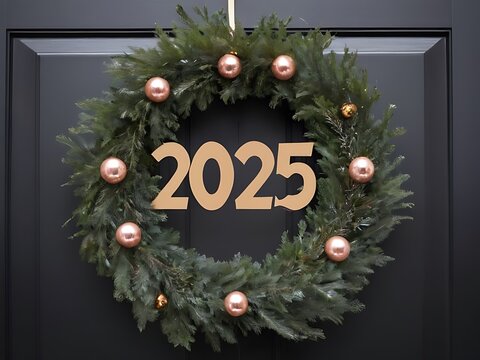 2025 colorful  New Year card Vector.
