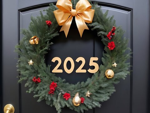2025 colorful Happy New Year card. Vector