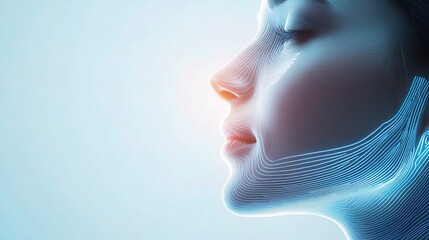 Poster - Futuristic Profile with Neon Lines and Soft Glow