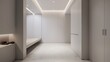 © D - Minimalist mudroom, soft lighting