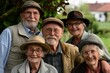 © Asier - Portrait of a group of senior people standing in the garden.