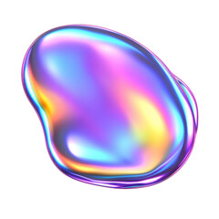 pink blue wave fluid holographic iridescent 3d render icon isolated on transparent background cutout