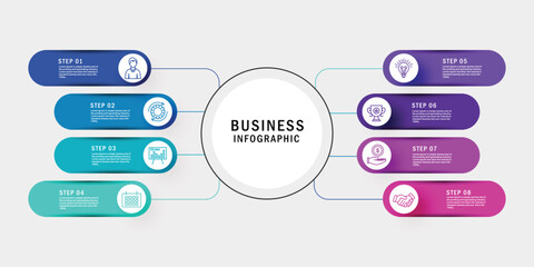Poster - Business circle timeline infographic icons designed for abstract background template