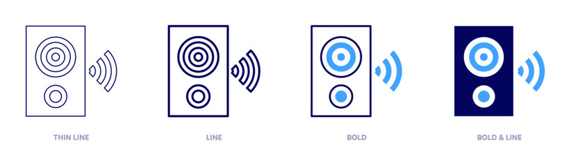 Domotic integration icon in 4 different styles. Thin Line, Line, Bold, and Bold Line. Duotone style. Editable stroke