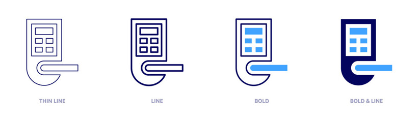 Electronic icon in 4 different styles. Thin Line, Line, Bold, and Bold Line. Duotone style. Editable stroke