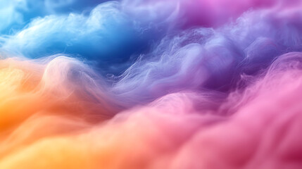 Leinwandbilder - Abstract background with colorful smoke in blue, pink, and yellow hues.