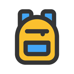 Wall Mural - backpack outline fill icon