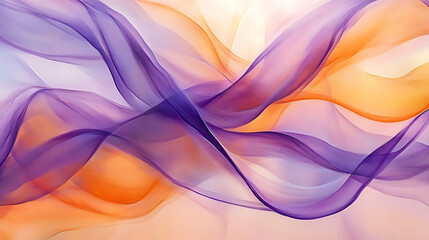 Poster - Abstract background with flowing purple and orange lines.