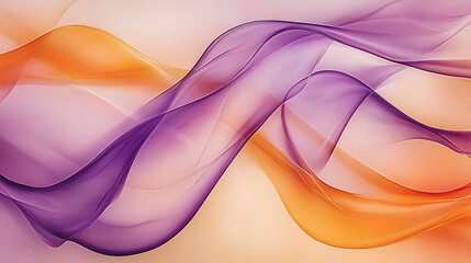 Poster - Abstract background with flowing purple and orange lines.