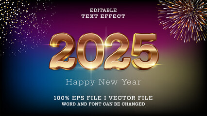 Poster - editable gold 2025 bold text effect.typhography logo