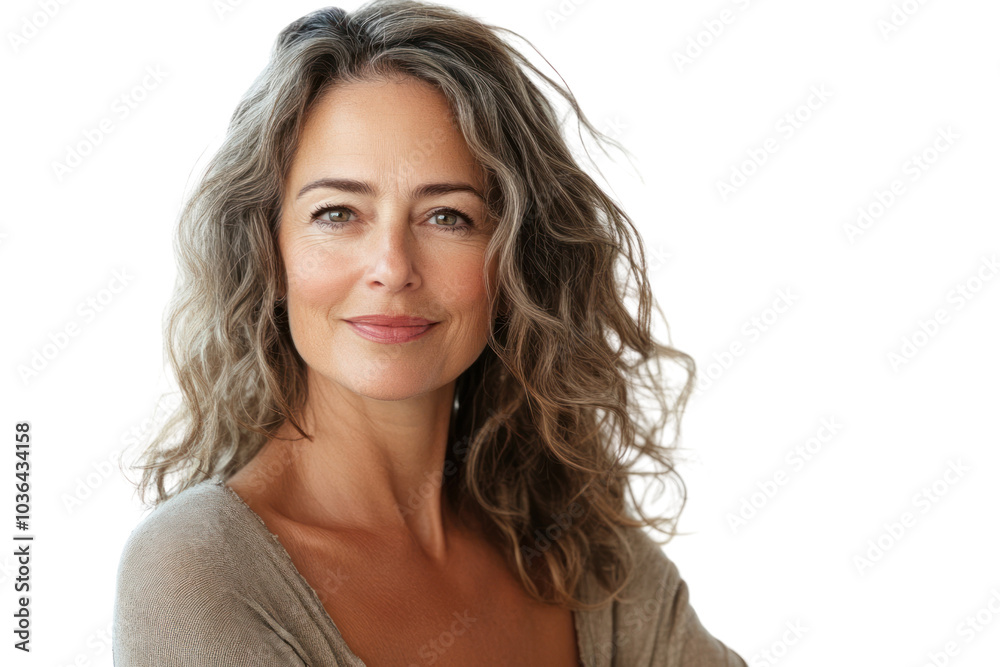Mature woman with natural beauty isolated on transparent background,PNG ...