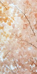 Poster - Holographic Autumn Leaves Projection with Iridescent Abstract Background