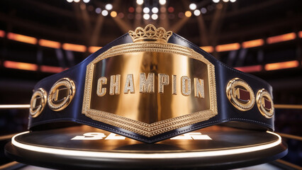 The Belt of Champions is made of gold with the Crown logo