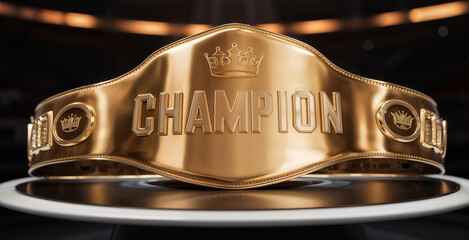 The Belt of Champions is made of gold with the Crown logo