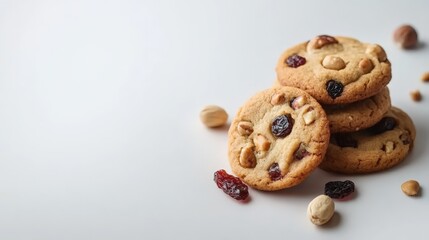 Delightful Homemade Oatmeal Raisin Cookies on a Light Background