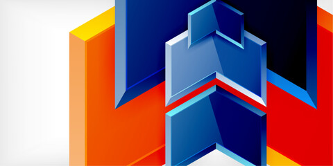 Aufkleber - Vector 3d arrow techno design template