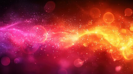 Poster - Vibrant abstract background featuring colorful swirls and sparkling details in shades of pink, orange, and purple