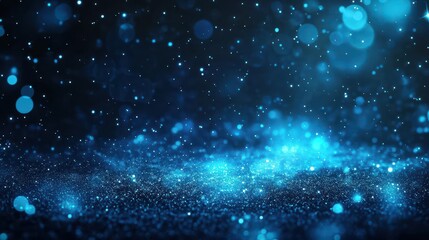 Aufkleber - Blue particle nebula, glowing lights, dark background, soft energy swirl