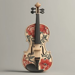 Wall Mural - Floral Violin.