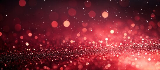 Canvas Print - Abstract red background with bokeh lights and glitter.