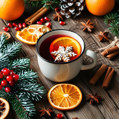 Poster - christmas mulled wine with spices