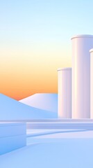 Poster - Modern Gas Processing Facility with Digital Monitoring, 3D illustration