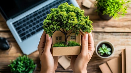 Poster - Creating a sustainable home office involves choosing eco-friendly materials, reducing paper use, and optimizing energy consumption.