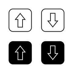 Poster - Up and down arrow line icon on black square