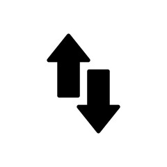 Poster - Up down arrow icon in rounded corner. Upward downward arrows sign symbol