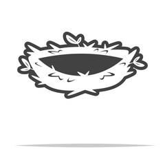 Wall Mural - empty bird nest icon transparent vector isolated