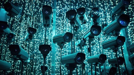 Poster - Digital surveillance by governments and corporations raises concerns over privacy, as many online activities can be monitored without users' knowledge.