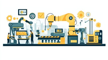 Poster - Digital transformation in manufacturing, often referred to as Industry 4.0, integrates advanced technologies like IoT, AI, and robotics to increase efficiency and productivity.